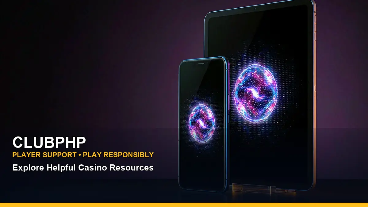 Social share graphic for the CLUBPHP mobile casino experience and app access