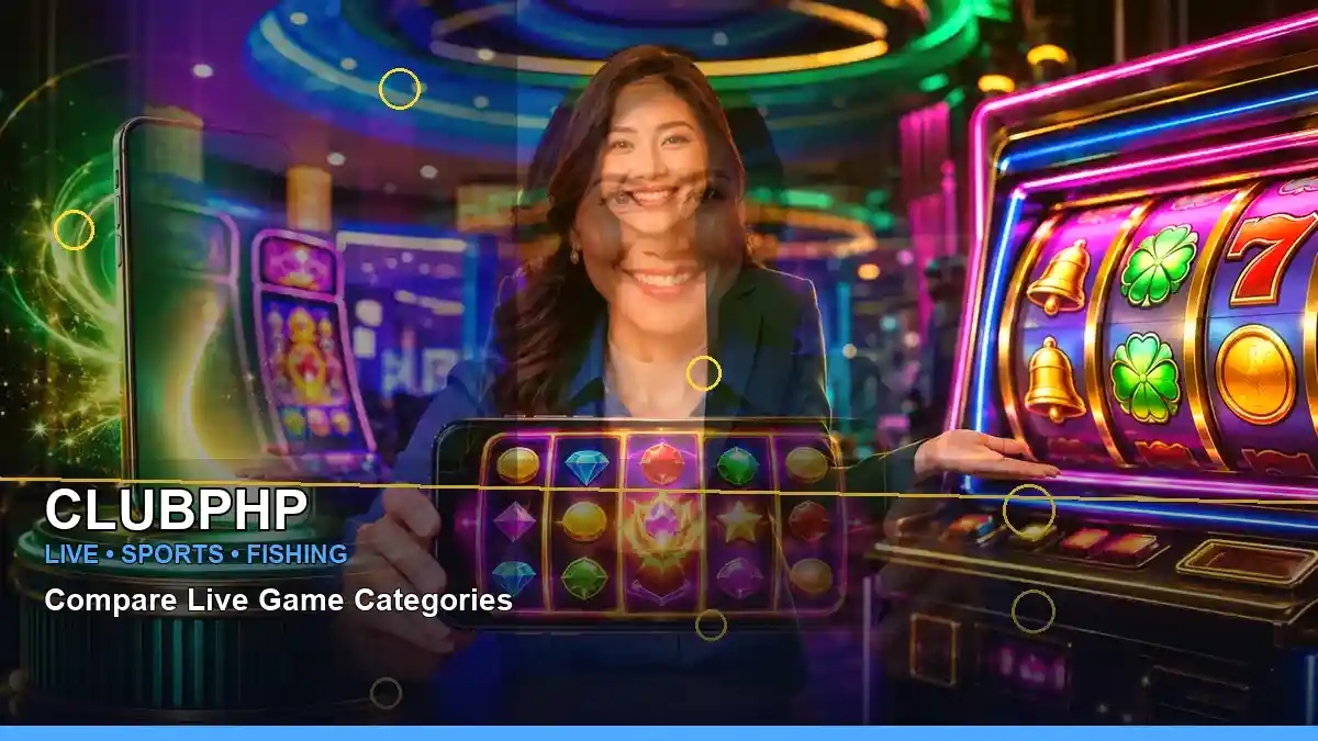 CLUBPHP mobile gaming view featuring engaging slot titles and a smooth casino browsing experience.