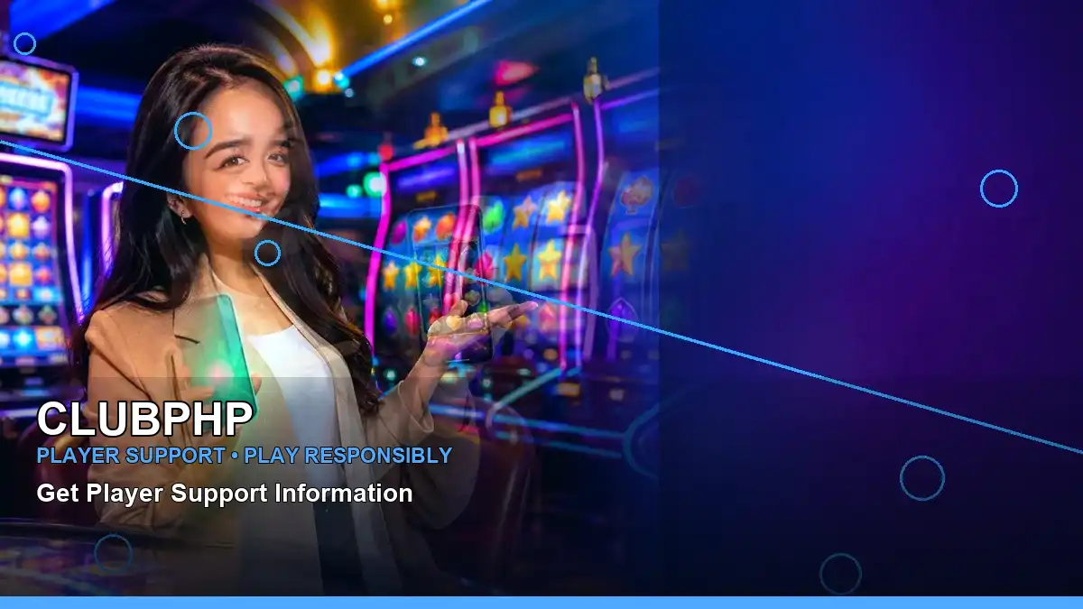 CLUBPHP mobile casino app with an adult Filipina casino host positioned on the left side of the composition