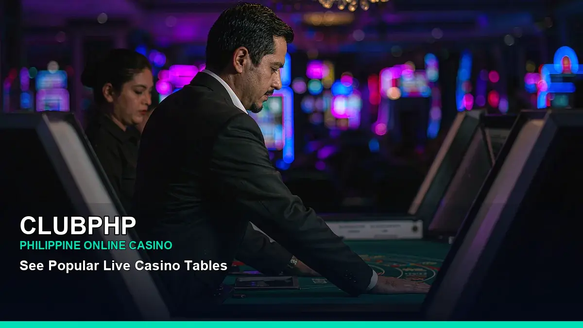 CLUBPHP high-energy live casino table games in a right-framed layout for Philippine players, alternate view