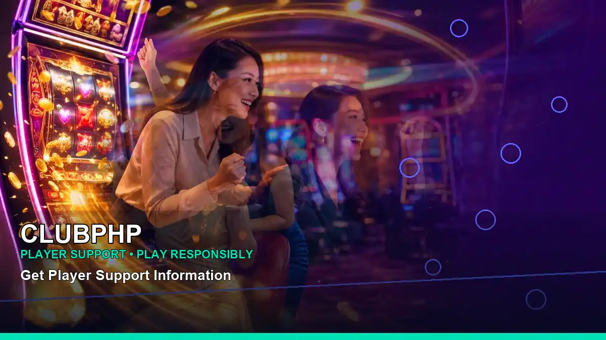 CLUBPHP Treasure Mine online slot scene with an adult Filipina casino host and panoramic reel-style composition